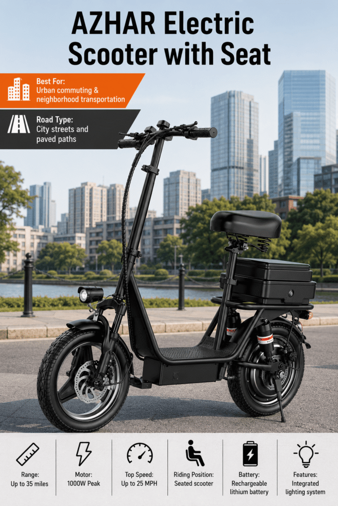 AZHAR Electric Scooter with Seat