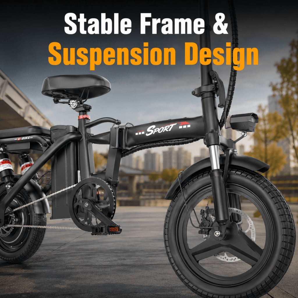 AZHAR Electric Bike - Stable Frame & Suspension Design