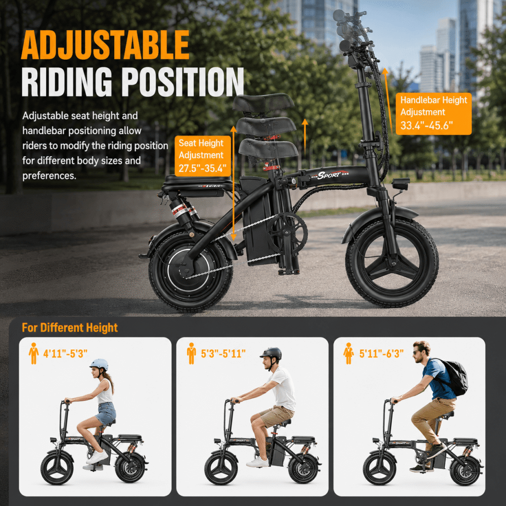 AZHAR Electric Bike - Adjustable Riding Position