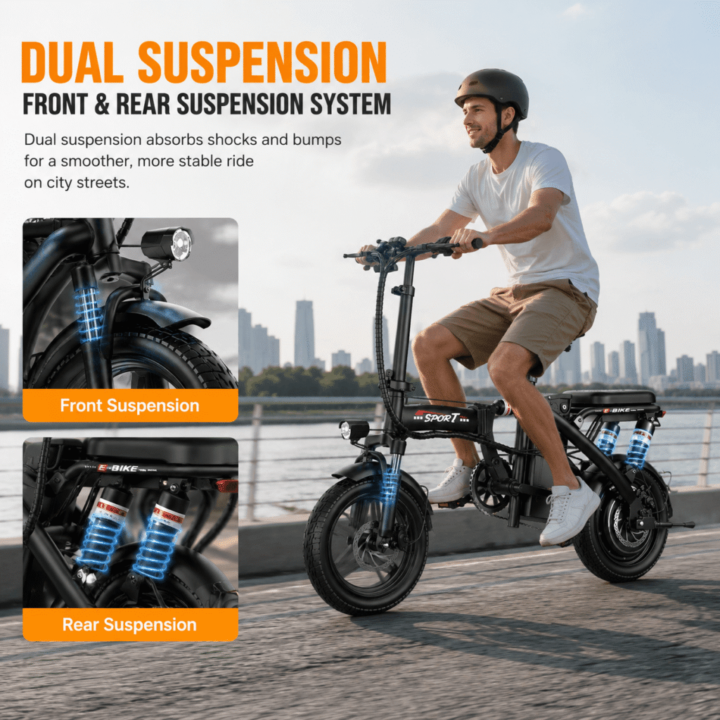 AZHAR Electric Bike - Front and Rear Suspension System
