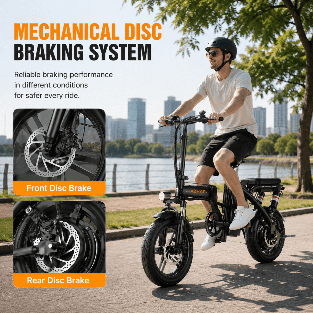 AZHAR Electric Bike - Mechanical Disc Braking System